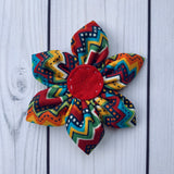 Handmade Flower - Multi-Colored Chevron