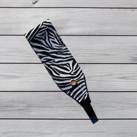 Handmade Buttoned Headbands - Zebra Stripes