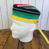 Handmade Buttoned Scrub Caps - Yellow Serape