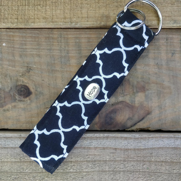 Handmade Wristlet Keychain - Black Genie