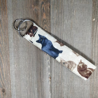 Handmade Wristlet Keychain - Sitting Pretty - Cats