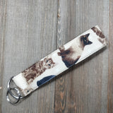 Handmade Wristlet Keychain - Sitting Pretty - Cats