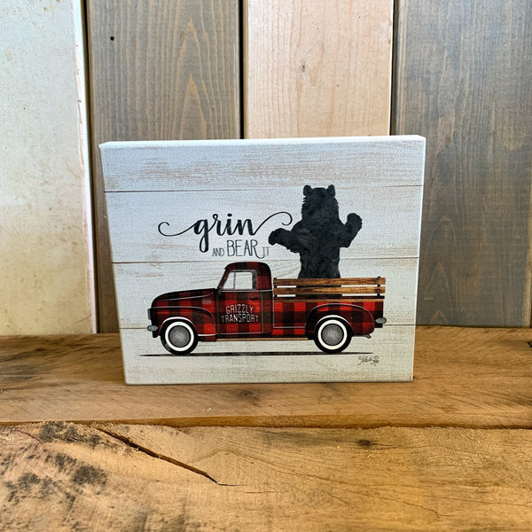 Small Wood Block Sign - Grizzly Transport