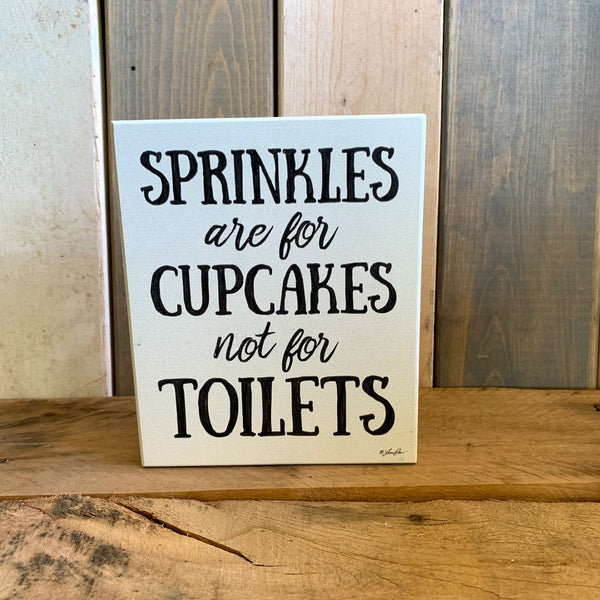 Small Wood Block Sign - Bathroom Humor