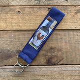 Handmade Wide Wristlet Keychain - Rooster Creek Red