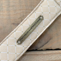 Handmade Wristlet Keychain - Creme Criss Cross