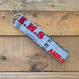 Handmade Wristlet Keychain - EMS is a Team