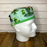 Handmade Buttoned Scrub Caps - Leprechaun St Patrick's Day