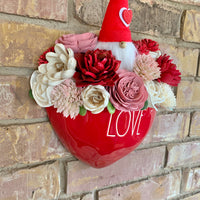 Rae Dunn Love Wall Heart Planter with Gnome