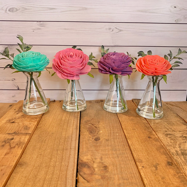 Single Wood Flower Vase - Multiple Options Available