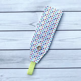 Handmade Buttoned Headbands - Rainbow Polka Dot