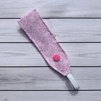 Handmade Buttoned Headbands - Pink Subtle Floral