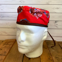 Handmade Buttoned Scrub Caps - American Eagle