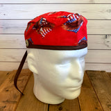 Handmade Buttoned Scrub Caps - American Eagle