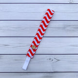 Handmade Buttoned Headbands - Red Chevron