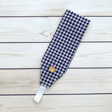 Handmade Buttoned Headbands - Navy Gingham