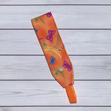 Handmade Buttoned Headbands - Orange Butterflies