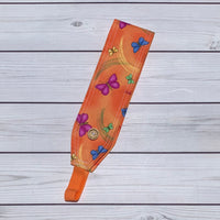 Handmade Buttoned Headbands - Orange Butterflies