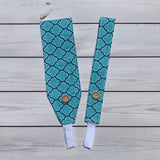 Handmade Buttoned Headbands - Turquoise & Teal Genie