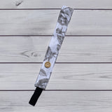 Handmade Buttoned Headbands - White/Black Floral