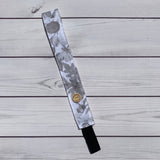 Handmade Buttoned Headbands - White/Black Floral