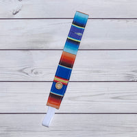 Handmade Buttoned Headbands - Blue Serape